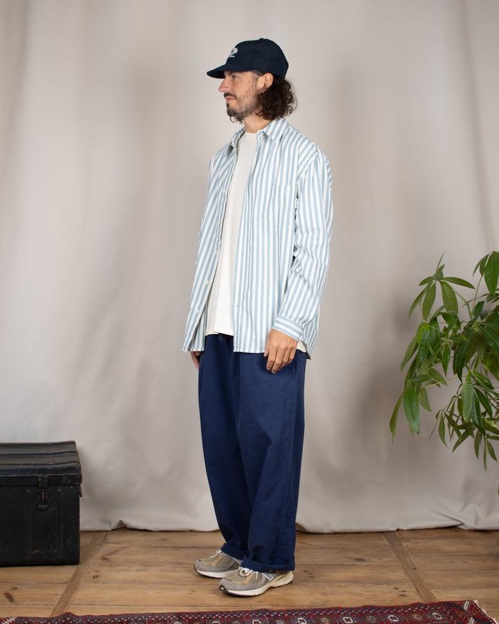 Melange Stripe Shirt Sky Blue