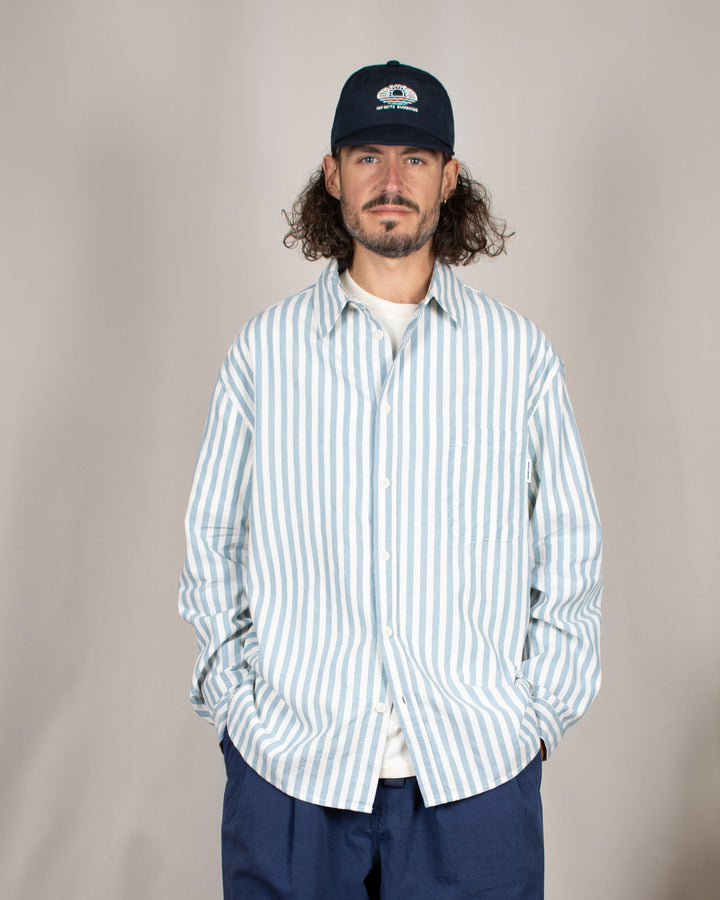 Melange Stripe Shirt Sky Blue