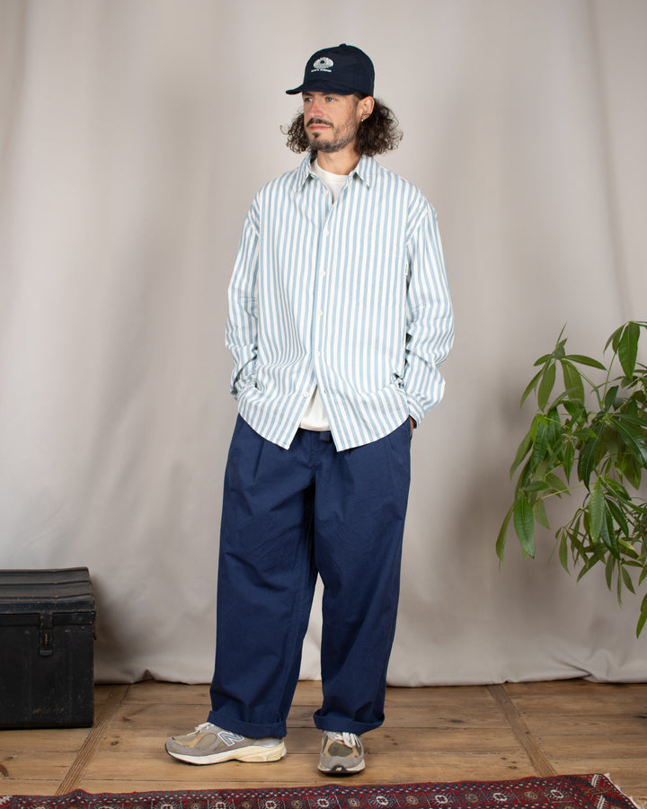 Melange Stripe Shirt Sky Blue