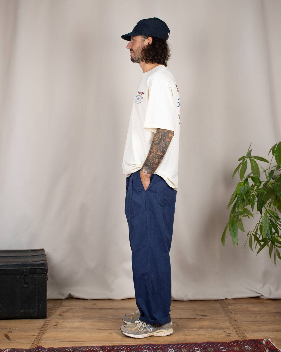 Two Tuck Wide Pants Blue