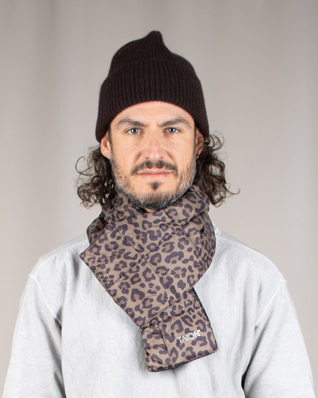 Basic Down Scarf D.Leopard