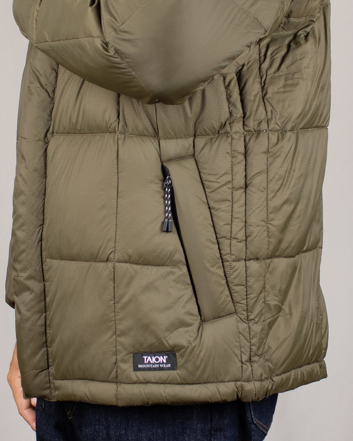 Mountain Hooded Fly-Front Volume Down Jacket D.Olive