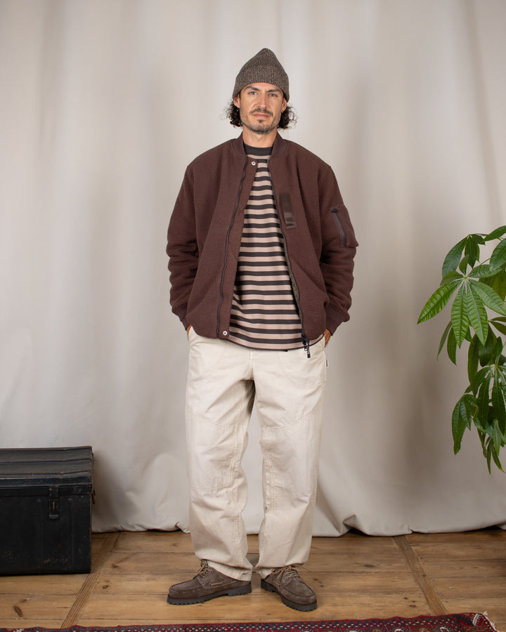 Reversible MA-1 Faux Wool Down Jacket D.BRN×D.OLV