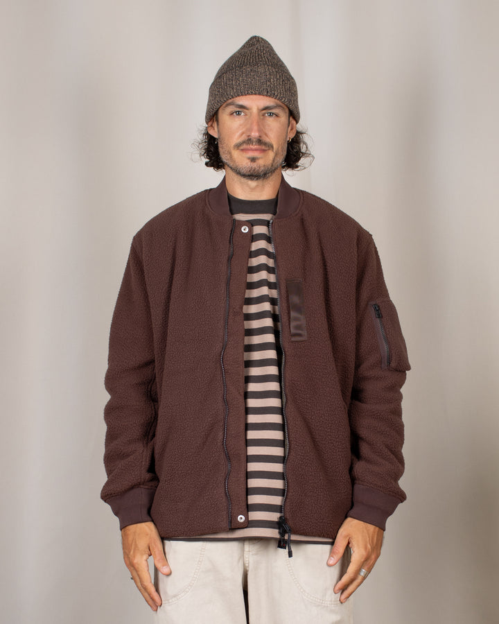 Reversible MA-1 Faux Wool Down Jacket D.BRN×D.OLV
