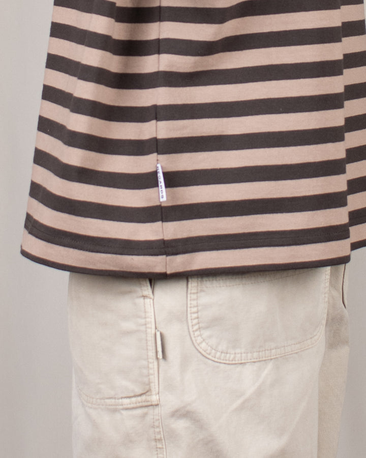 Striped Oversize Tee Espresso/Taupe
