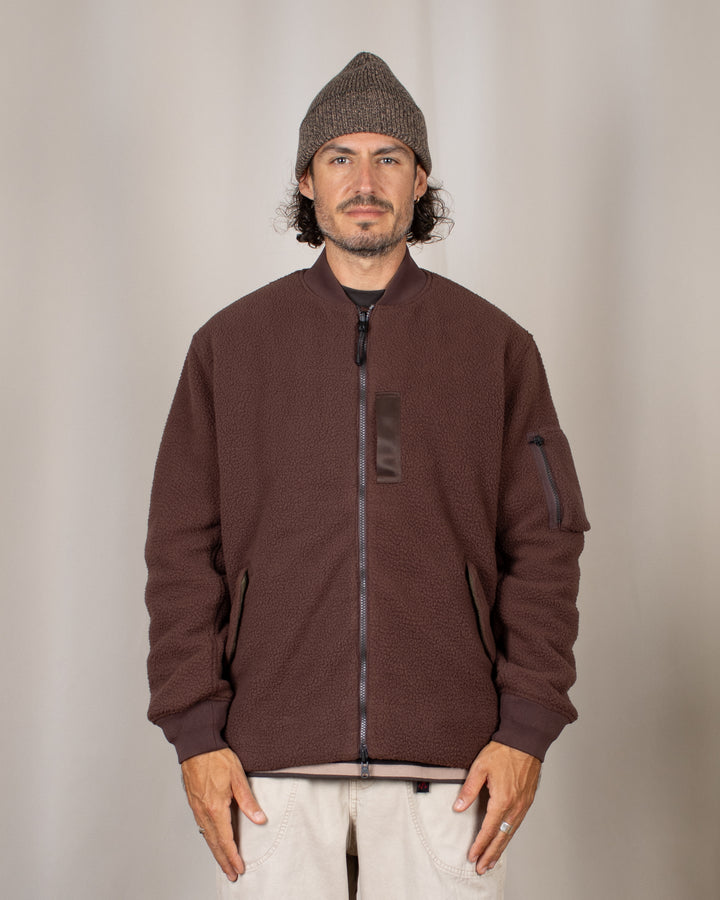 Reversible MA-1 Faux Wool Down Jacket D.BRN×D.OLV