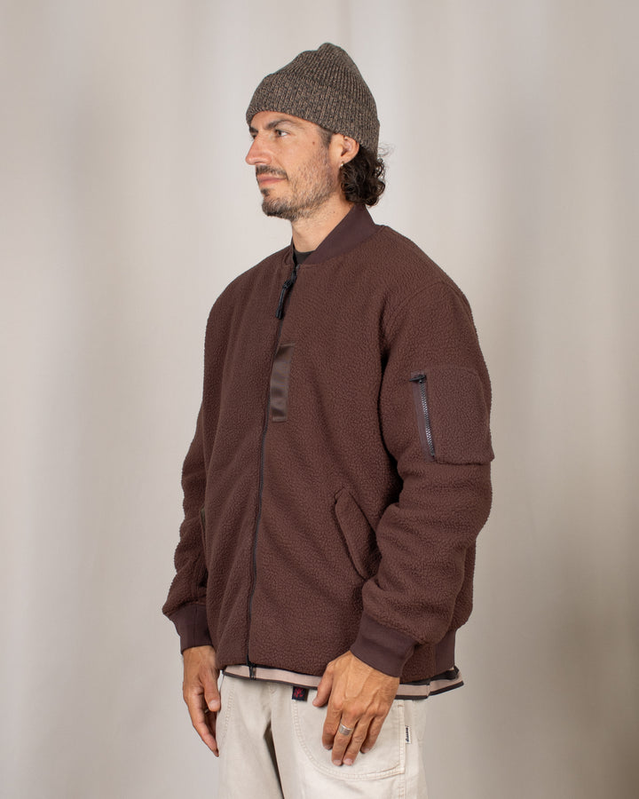 Reversible MA-1 Faux Wool Down Jacket D.BRN×D.OLV