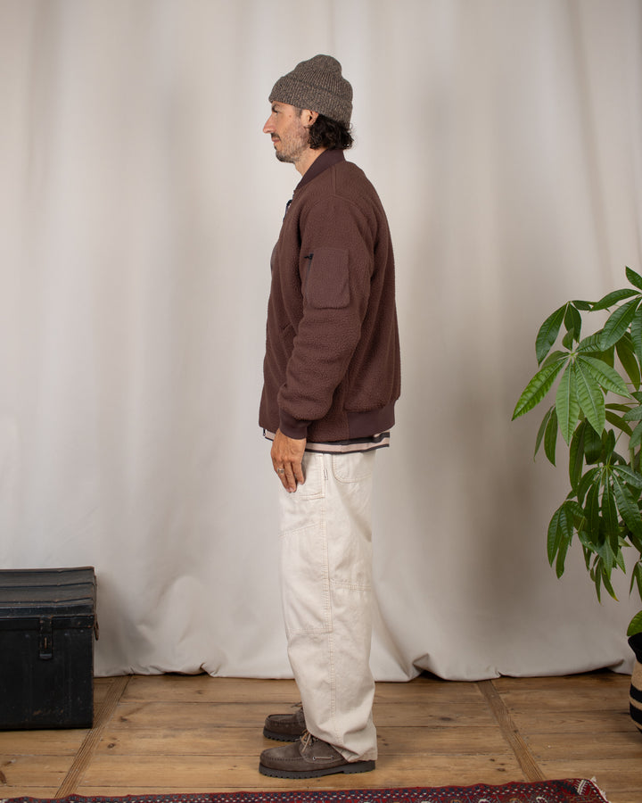 Reversible MA-1 Faux Wool Down Jacket D.BRN×D.OLV