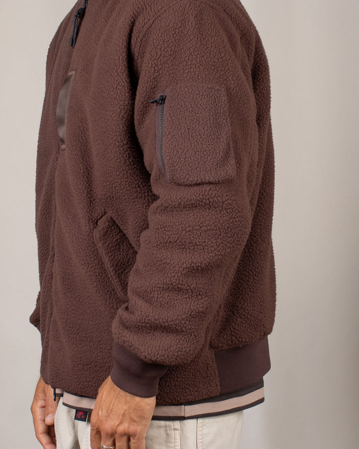 Reversible MA-1 Faux Wool Down Jacket D.BRN×D.OLV