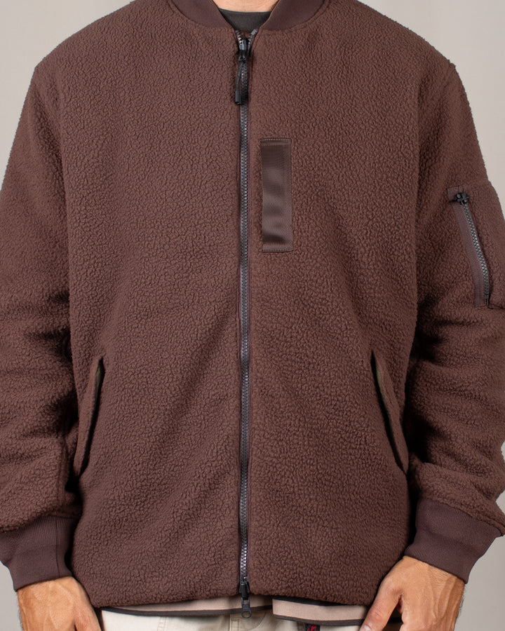 Reversible MA-1 Faux Wool Down Jacket D.BRN×D.OLV