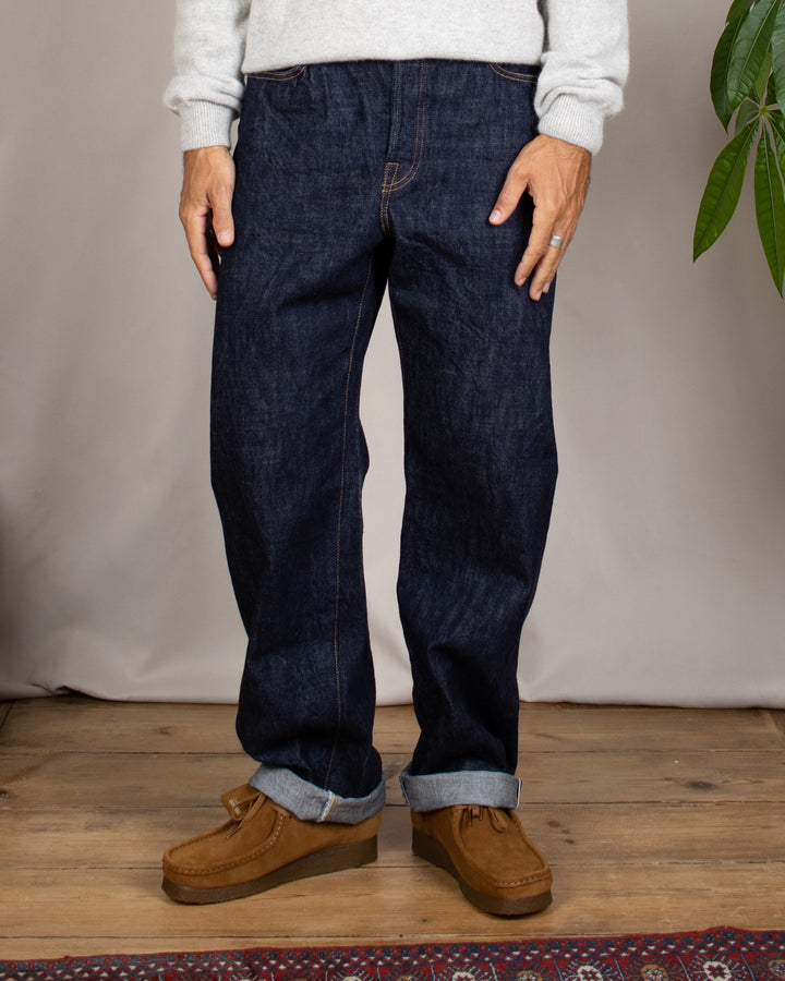 0815 13.5oz Denim Loose Fit One Wash Indigo
