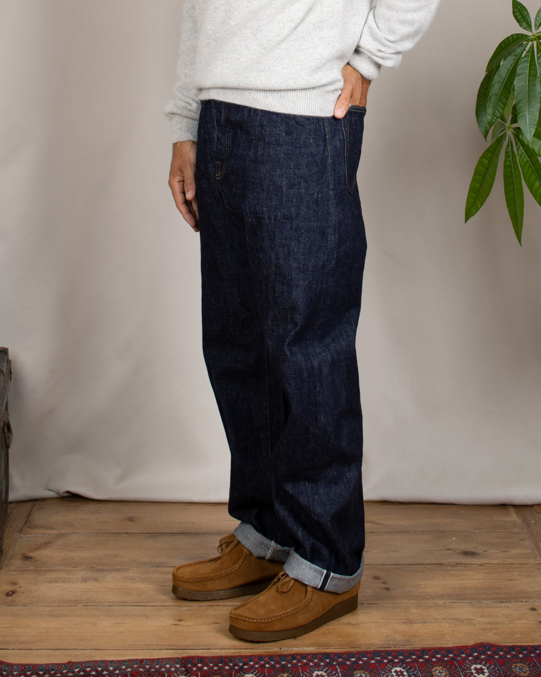 0815 13.5oz Denim Loose Fit One Wash Indigo