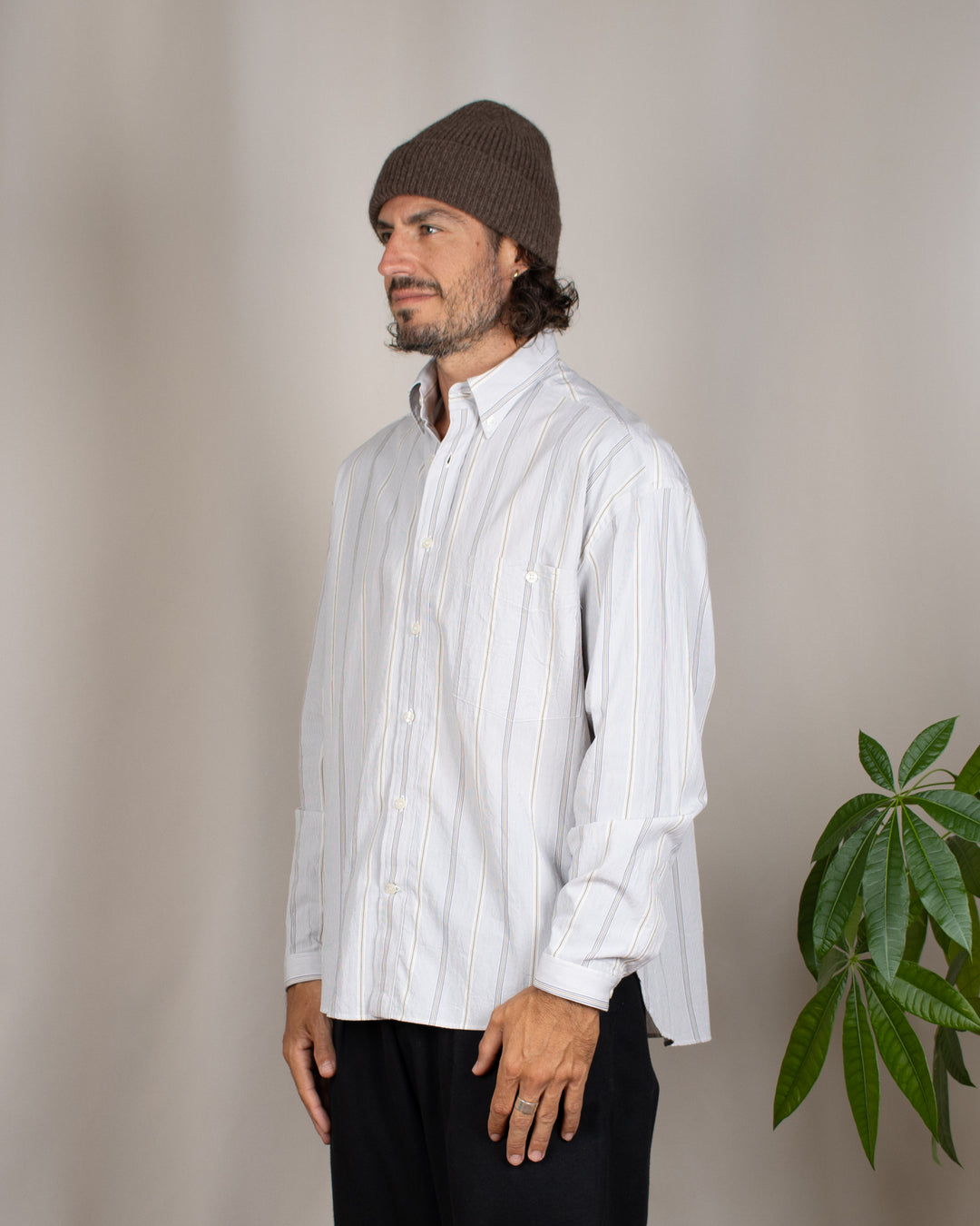 Long Sleeve Baggy Shirt Organic Cotton Thousand Stripes 2