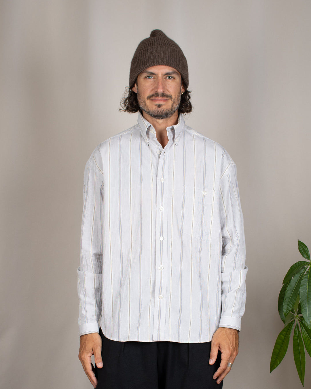 Long Sleeve Baggy Shirt Organic Cotton Thousand Stripes 2