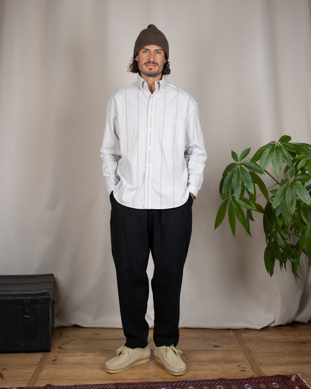 Long Sleeve Baggy Shirt Organic Cotton Thousand Stripes 2