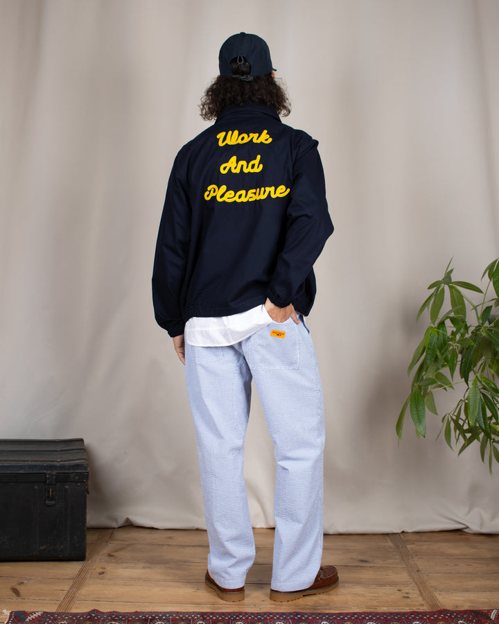 Seersucker Chef Pants Navy Stripes