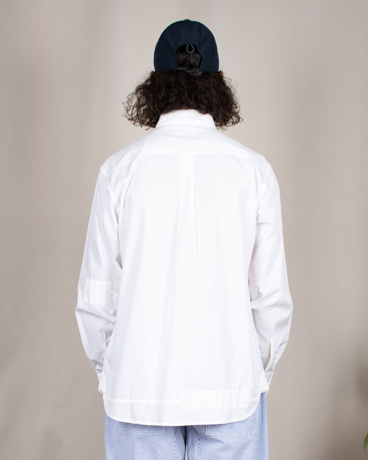 Patched Lazy Day Shirt Poplin White