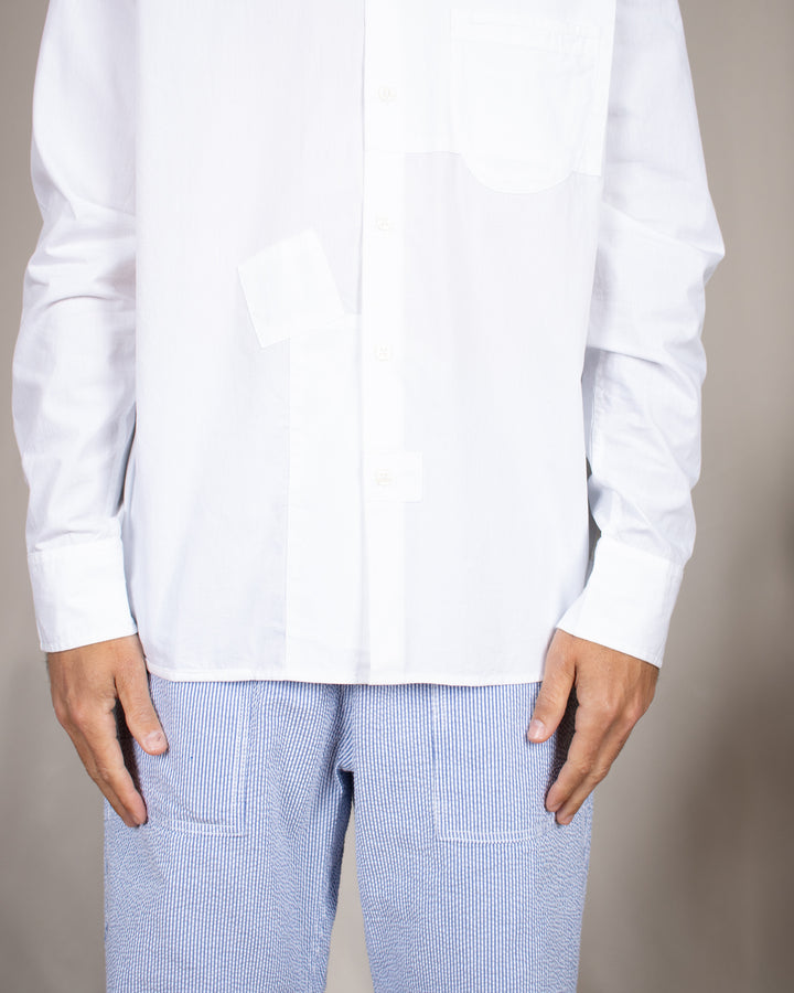 Patched Lazy Day Shirt Poplin White