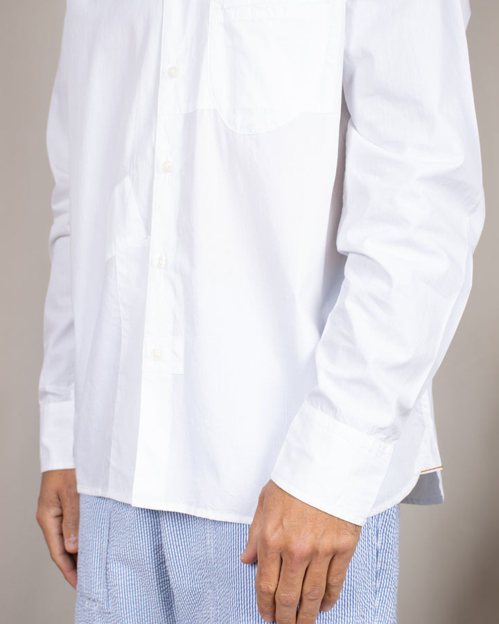 Patched Lazy Day Shirt Poplin White