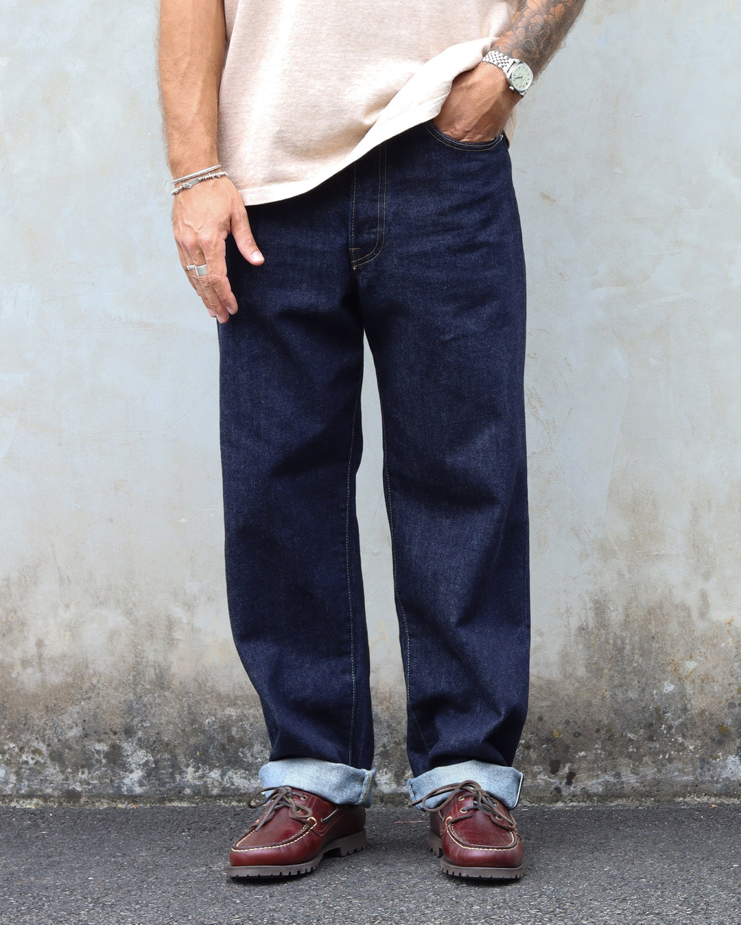 Loose Jeans Kurabo Red selvedge Blue Rinsed