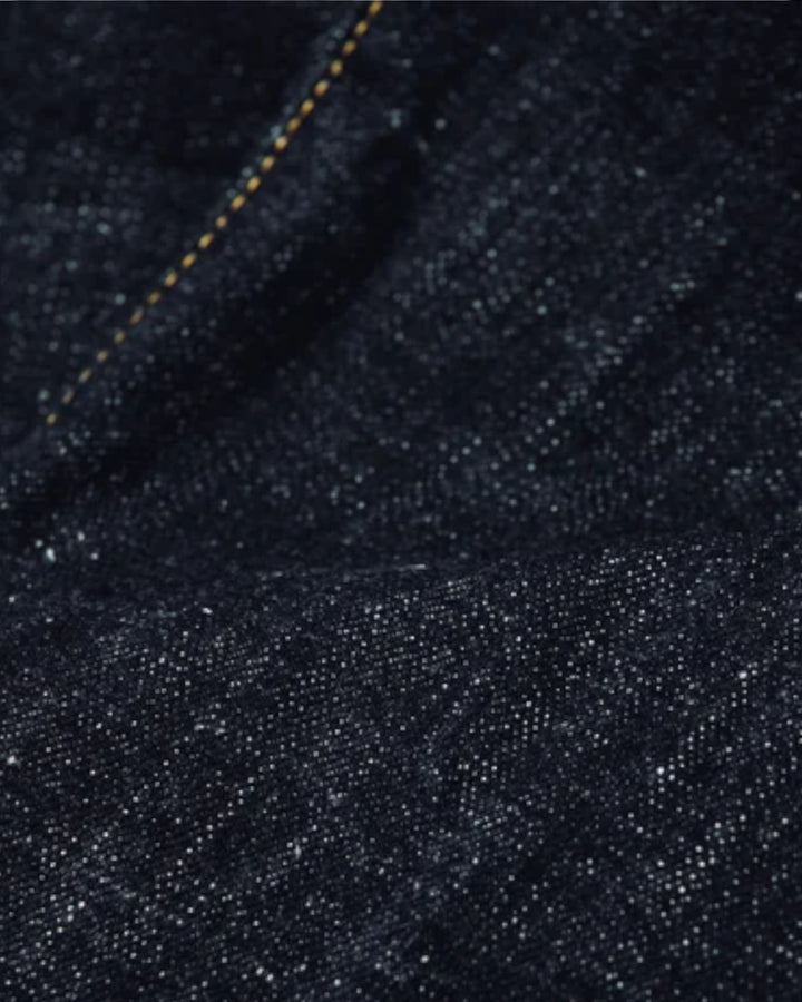Jean Omoto Denim 0611 15.5oz Slub Nep Relax Fit One Wash Indigo - détail toile