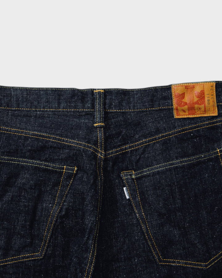 Jean Omoto Denim 0611 15.5oz Slub Nep Relax Fit One Wash Indigo - détail dos