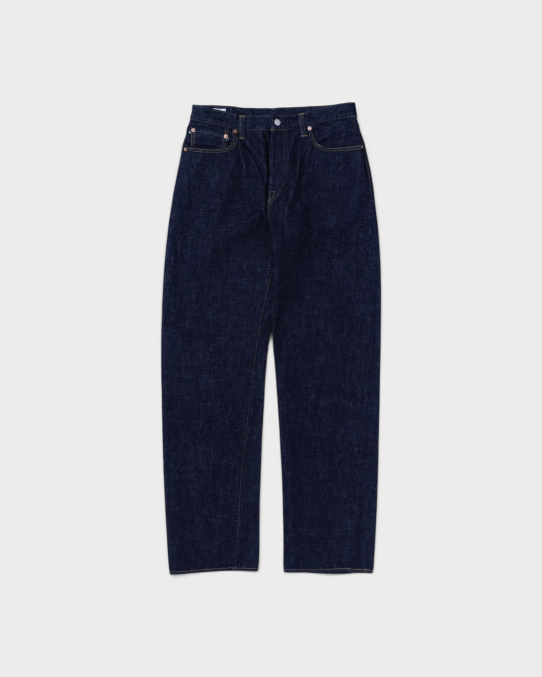 Jean Omoto Denim 0815 13.5oz Loose Fit One Wash Indigo - vue à plat de face