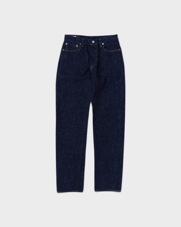 Jean Omoto Denim 0615 13.5oz Relax Fit One Wash Indigo - vue à plat de face