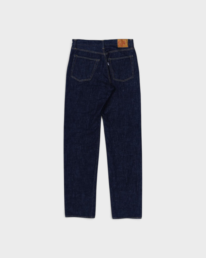 Jean Omoto Denim 0615 13.5oz Relax Fit One Wash Indigo - vue à plat de dos