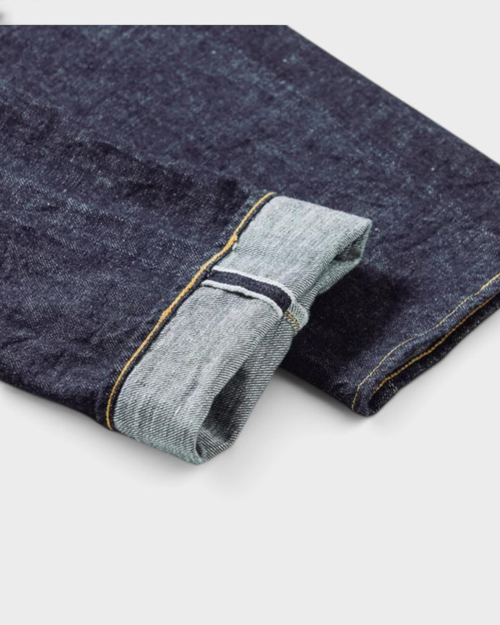 Jean Omoto Denim 0615 13.5oz Relax Fit One Wash Indigo - détail liseré selvedge