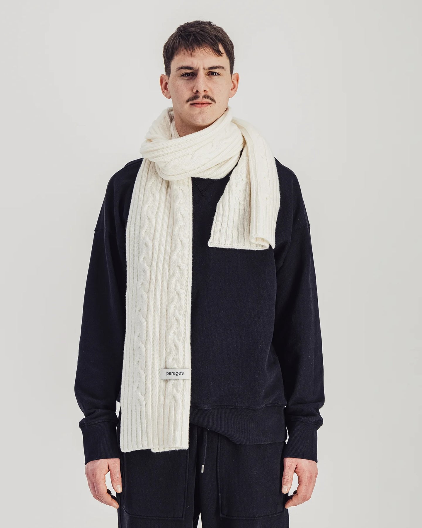 Parages Ropa Parages Cables Scarf Off White - Drapeur