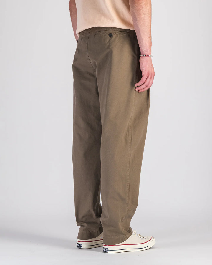 Double Pleats Twill Pants Moka