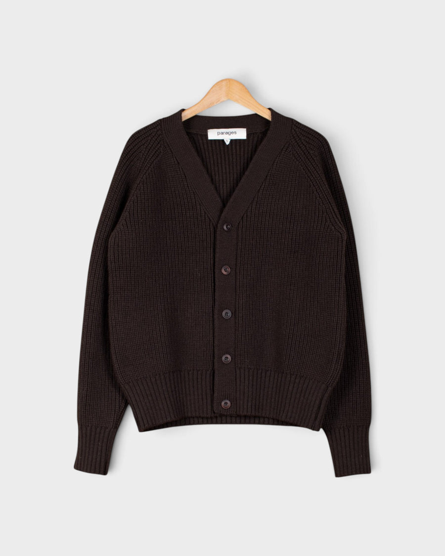 Guy Heavy Cardigan Dark Brown