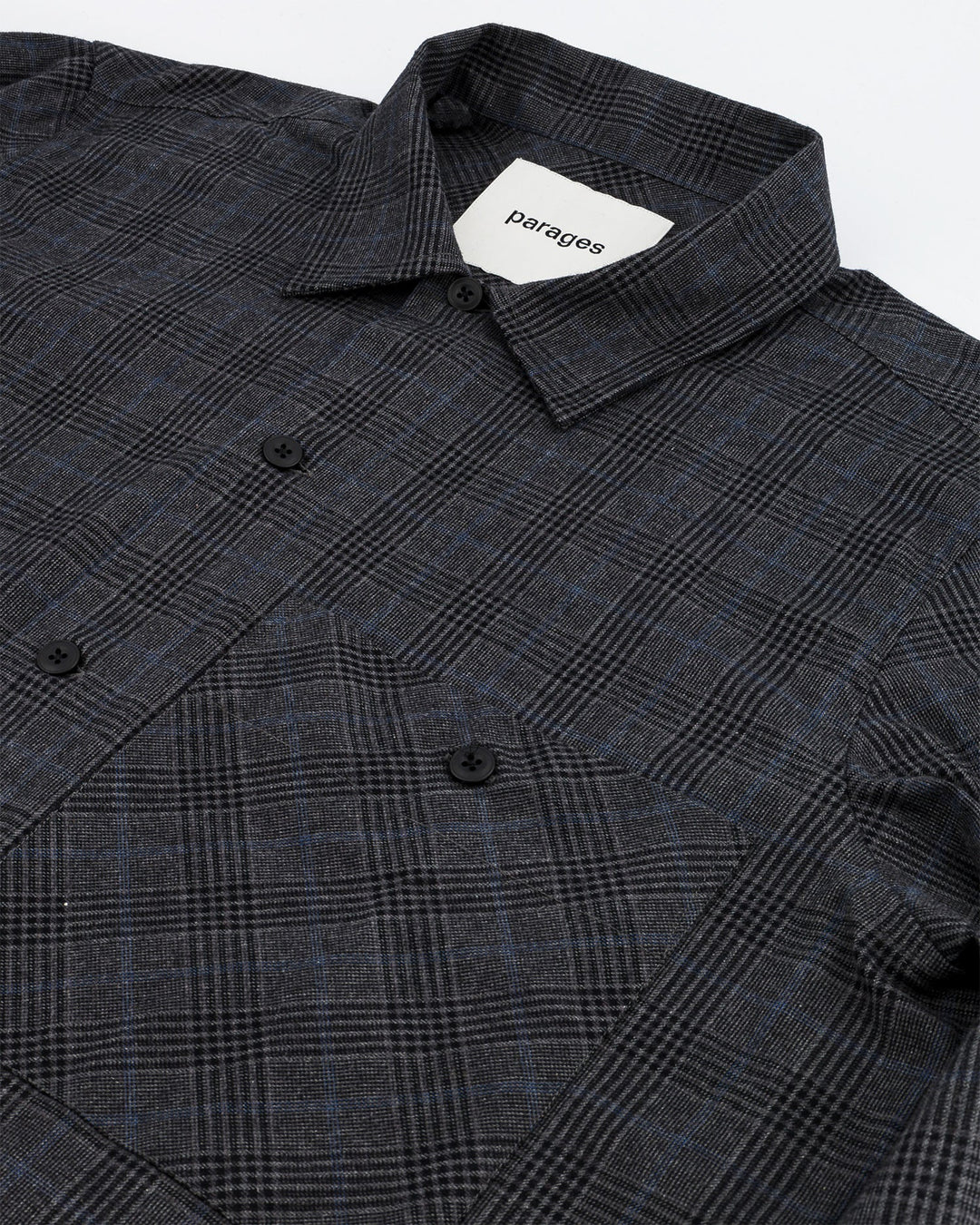 Parages Ropa Parages Lisburn Overshirt Dark/Grey Checks - Drapeur