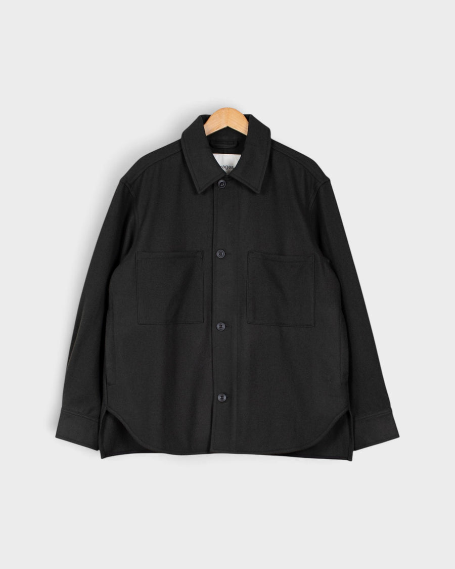 Woody Wool Overshirt Dark Green