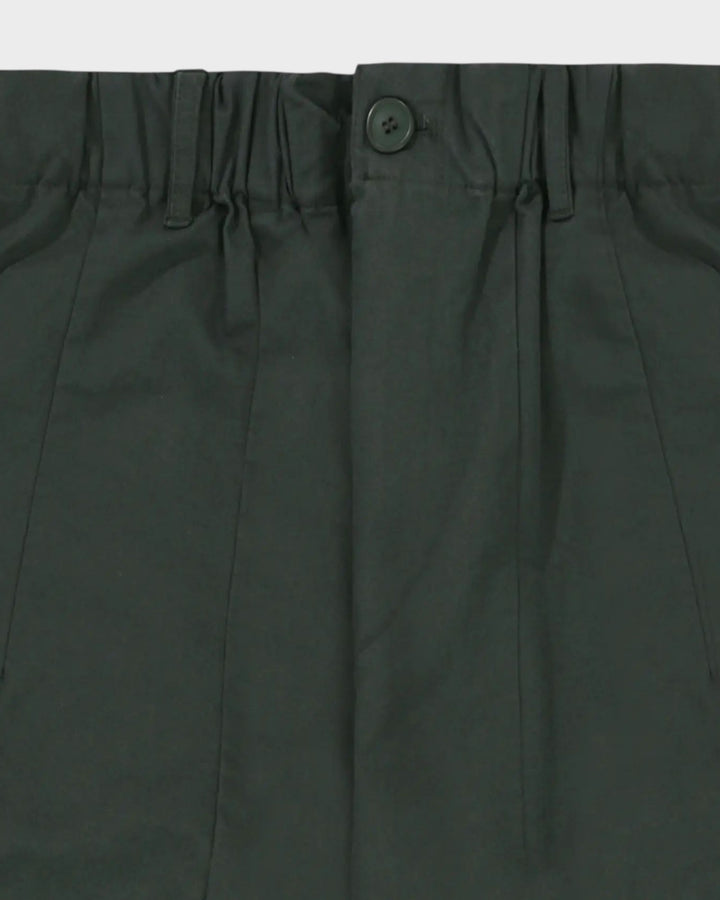 Pintuck Wide Chino Pants Dark Green