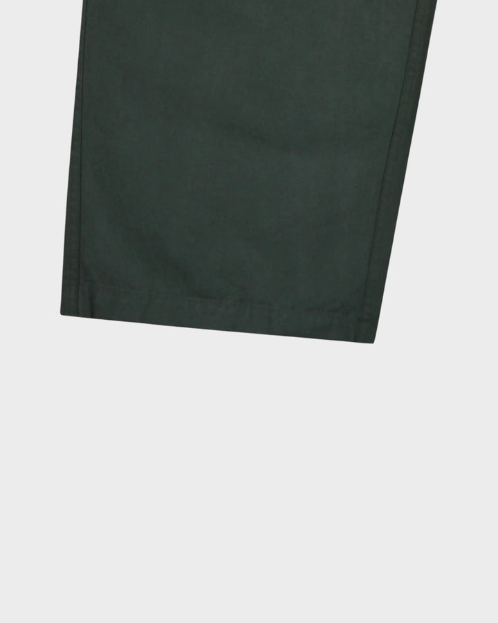 Pintuck Wide Chino Pants Dark Green