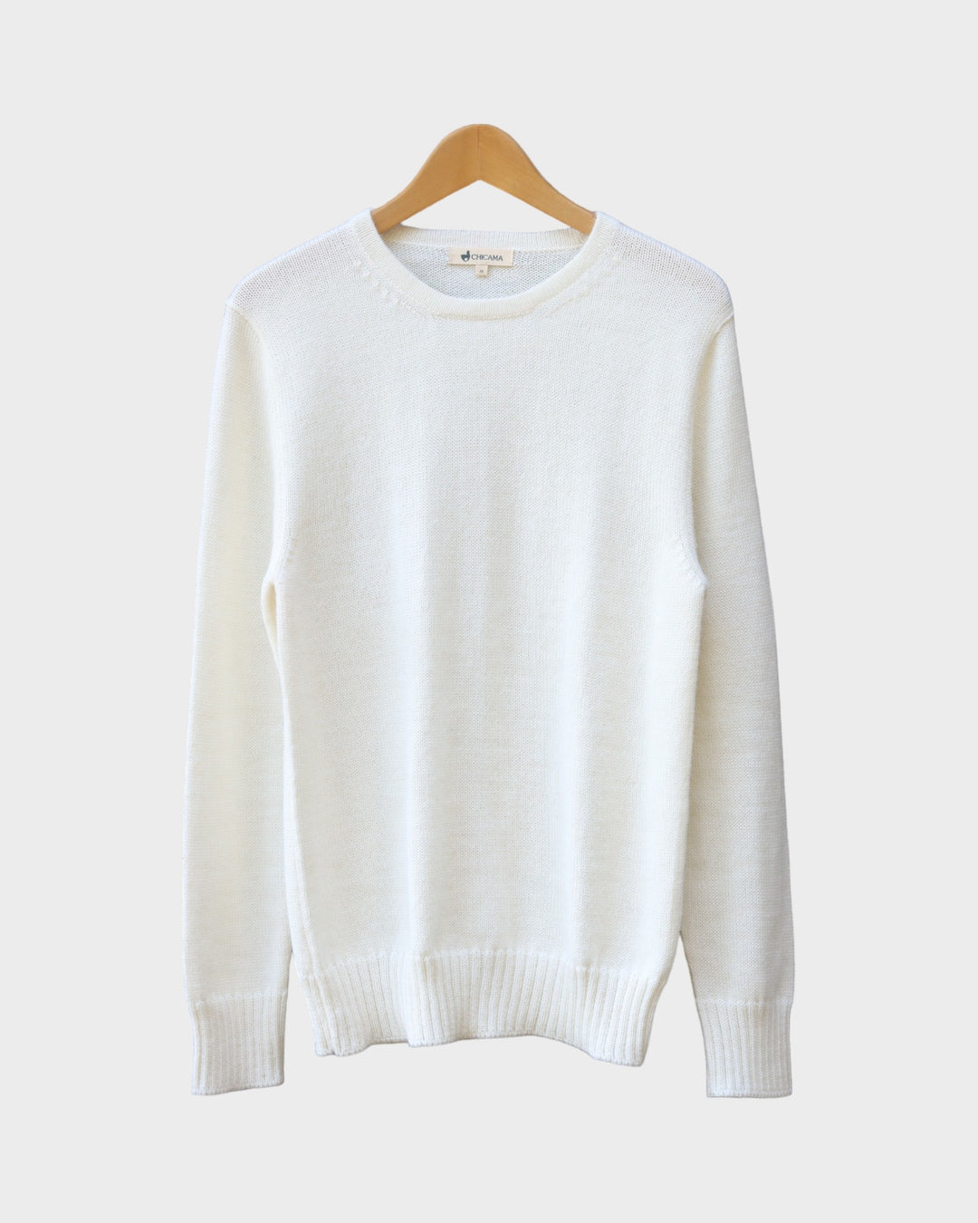 Pull Col rond Alpaga Ivoire1