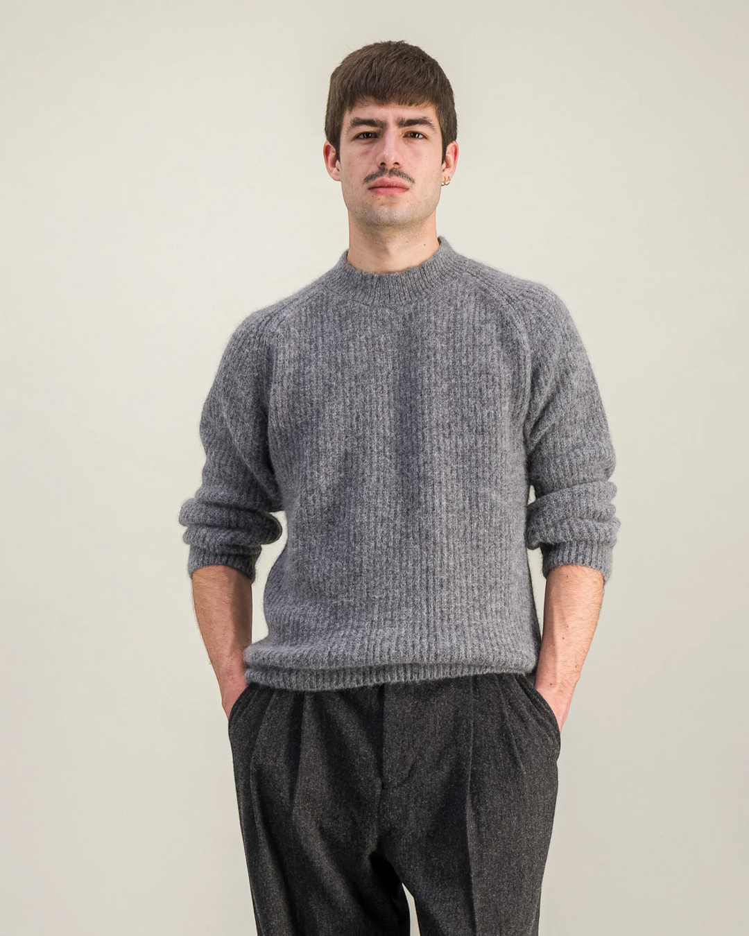 Halo Jumper Grey Mel Parages, vue portée trois-quarts
