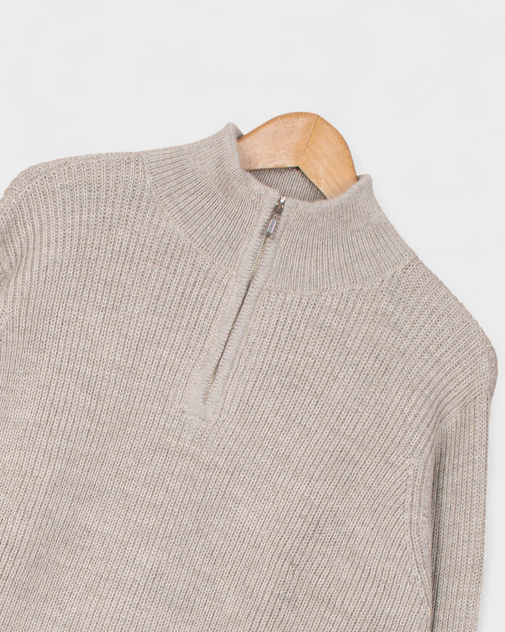 Pull Plato Col Camionneur Alpaga Brouillard