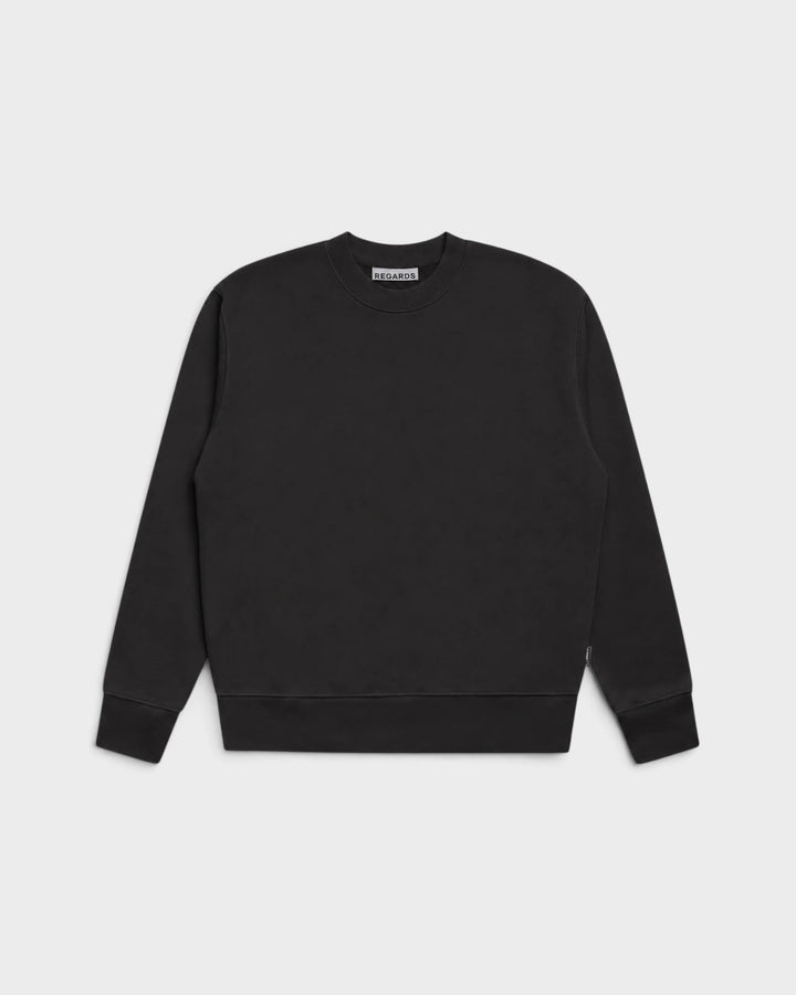 Regards Relaxed Loopback Crewneck Espresso Washed — vue de face