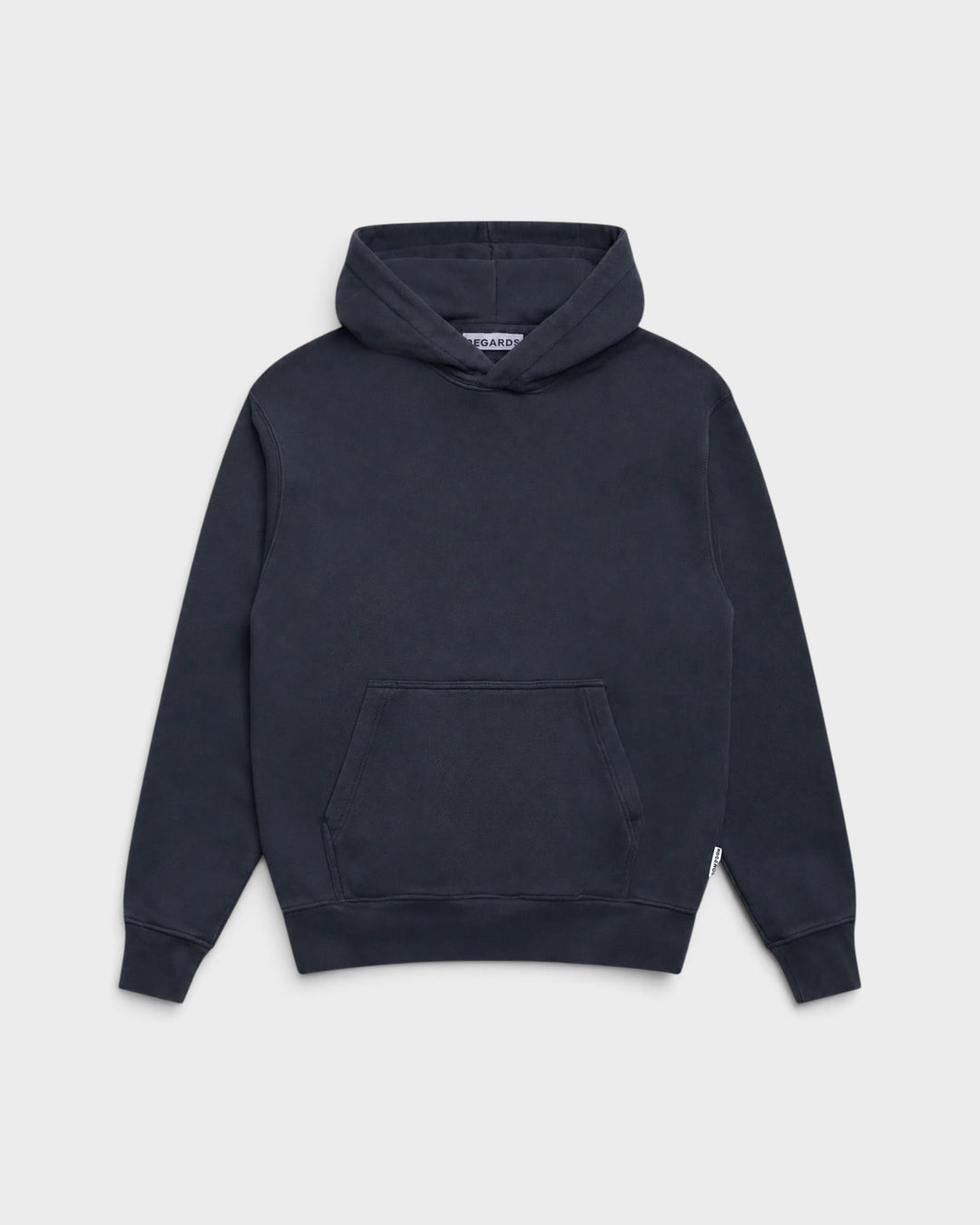 Regards Relaxed Loopback Hoodie Blank Black Washed — vue de face