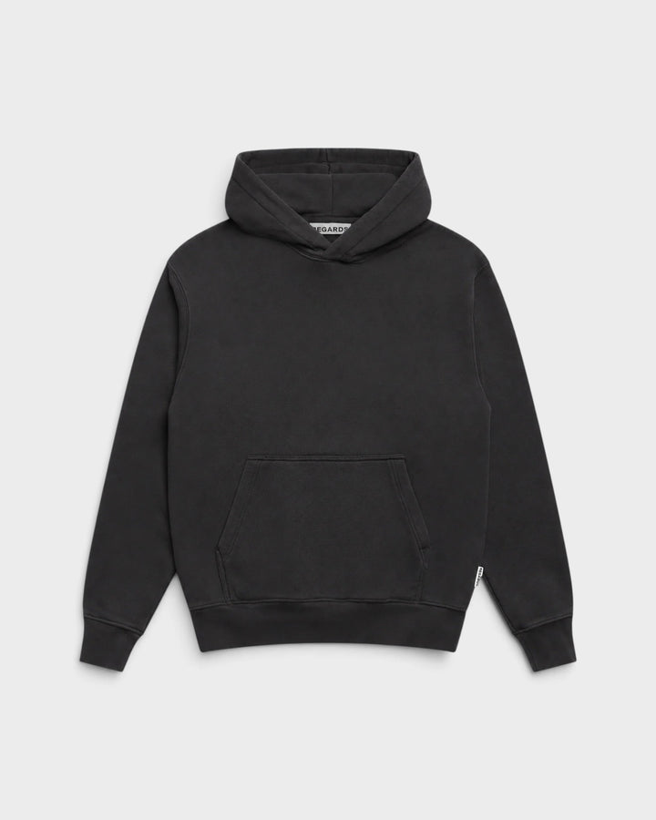 Regards Relaxed Loopback Hoodie Blank Espresso Washed — vue de face