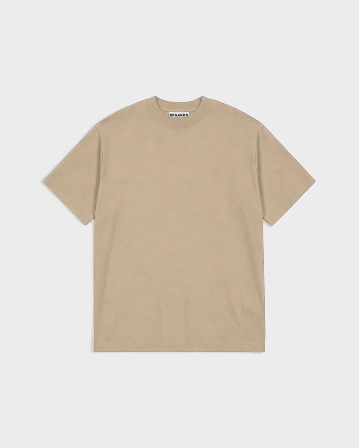 Regards Relaxed Tee Blank Taupe Washed — vue de face