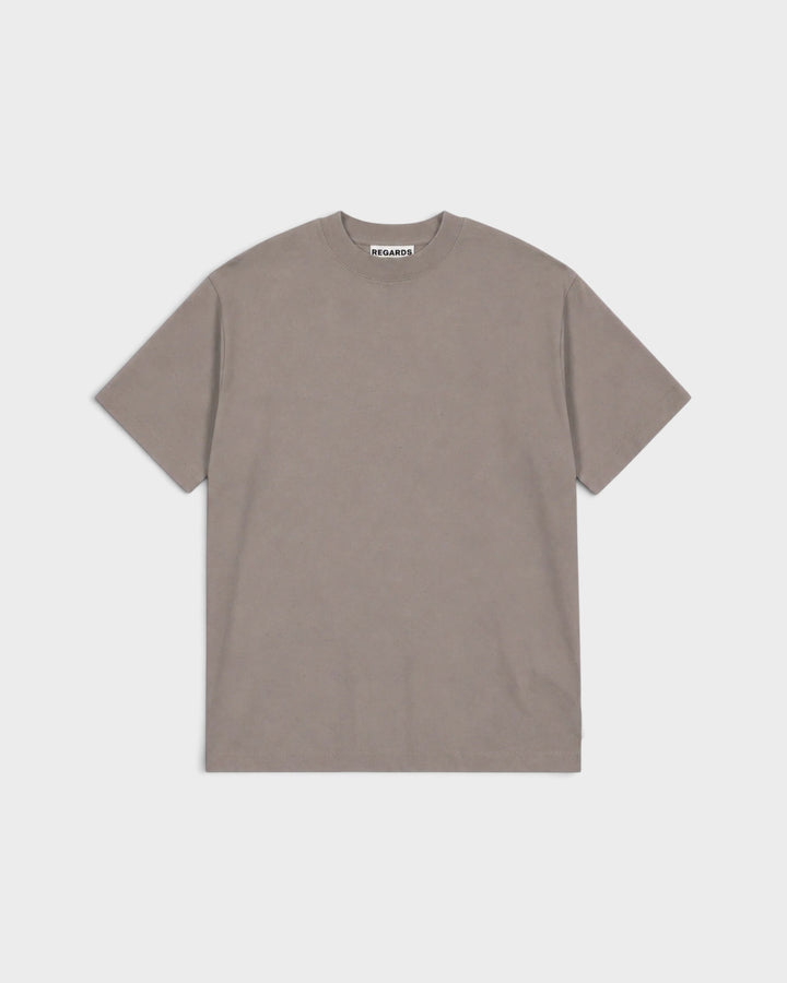 Regards Relaxed Tee Blank Taupe Washed — vue de face