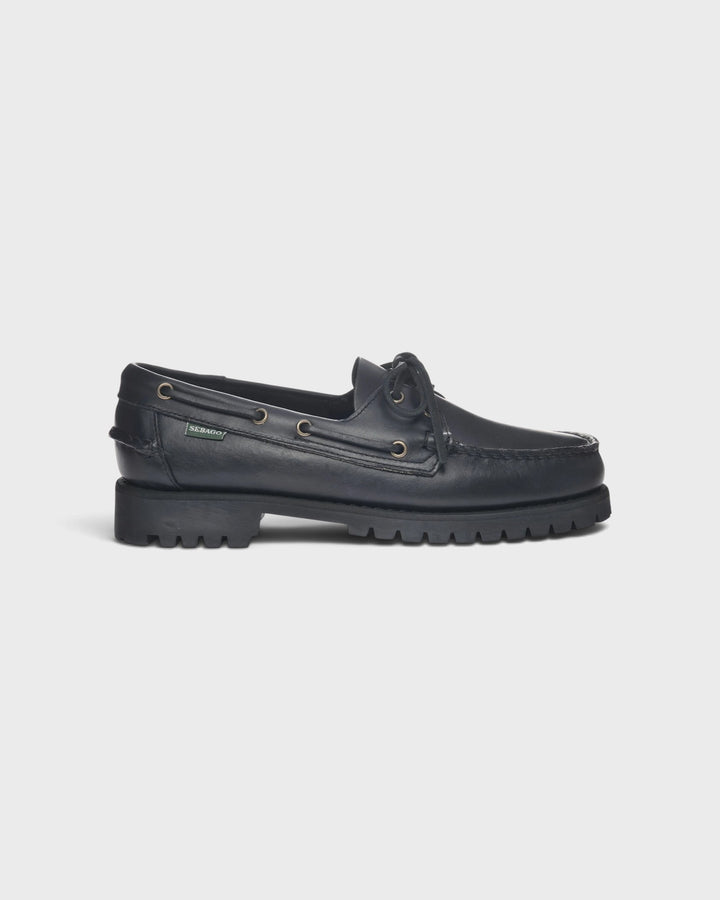 Sebago Ranger Waxy Total Black, profil latéral droit