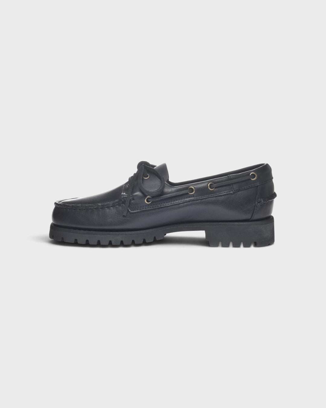 Sebago Ranger Waxy Total Black, profil latéral gauche