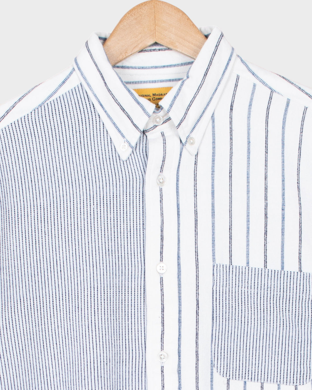 N°5 Classic Button Down Collar Shirt White/Blue