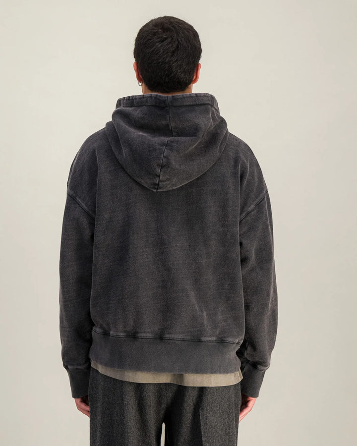 Hoodie Heavy Sweater Faded Black Parages, vue portée de dos