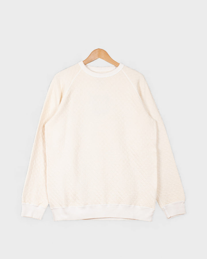 Quilt L/S Raglan Crew Sweat P-Natural